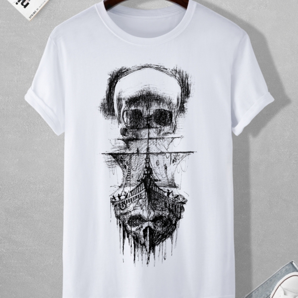 Men's Skull Boat Tshirt